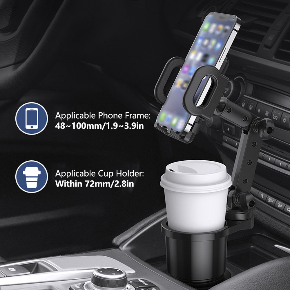 Car Cup Holder Expander - حامل كأس السيارة المتوسع للهاتف الخليوي
