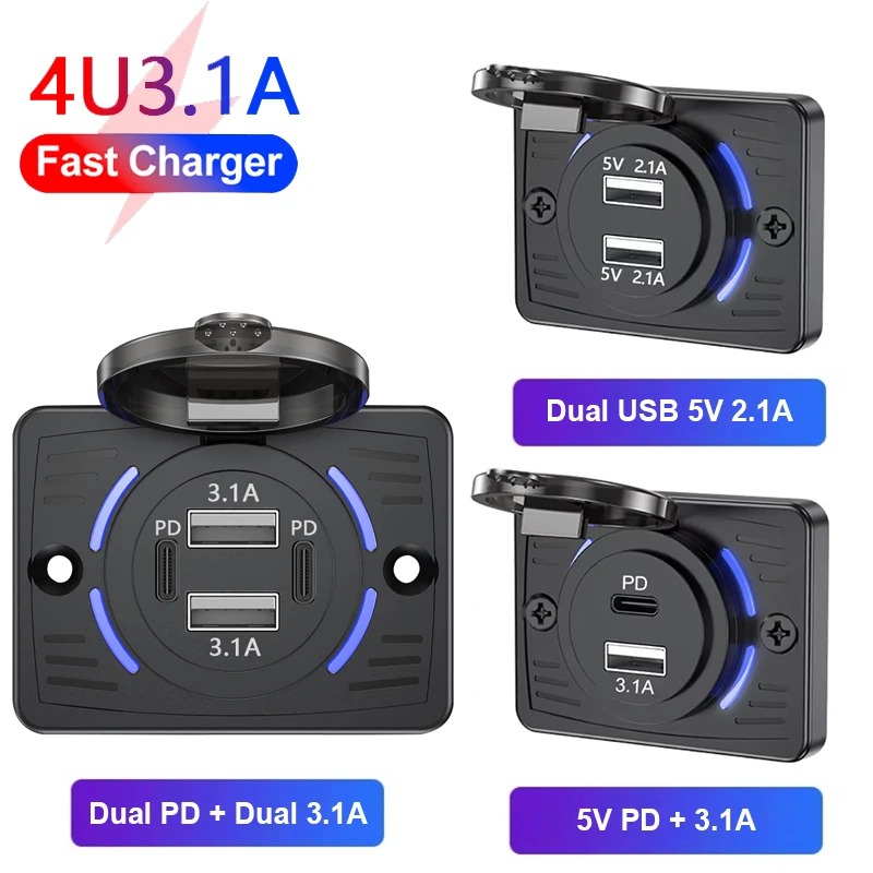 Car Accessories Thailand - 12 فولت-24 فولت المزدوج USB QC3.0