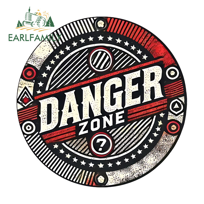 Car Accessories Zone - EARLFAMILY Danger Zone ريترو تسجيل ملصقات