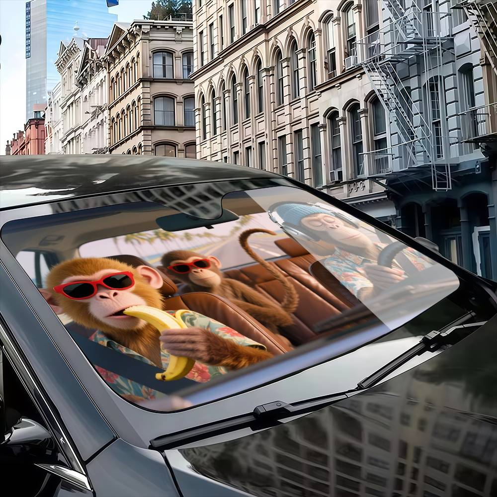 مضحك القرد سائق مظلة السيارات  - مراجعة Car Accessories Outside وسعره
