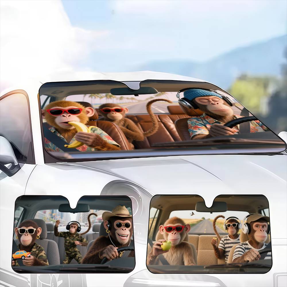 مضحك القرد سائق مظلة السيارات  - مراجعة Car Accessories Outside وسعره