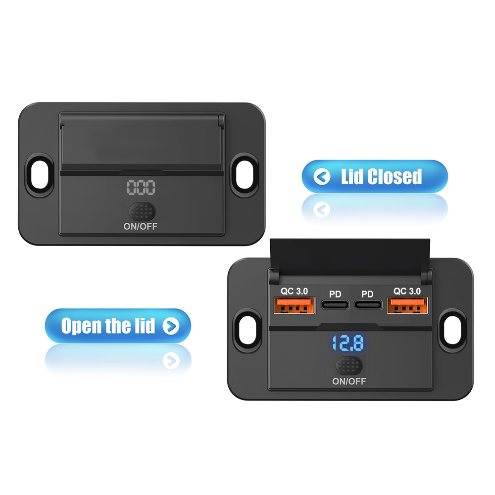 12 فولت Rv نوع C منفذ USB مع م - مراجعة Car Accessories Thailand وسعره